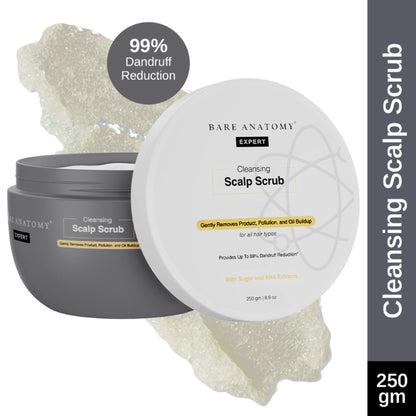Bare Anatomy Scalp Scrub with Natural AHAs, Coconut & Sugar Get Up To 99% Dandruff Reduction