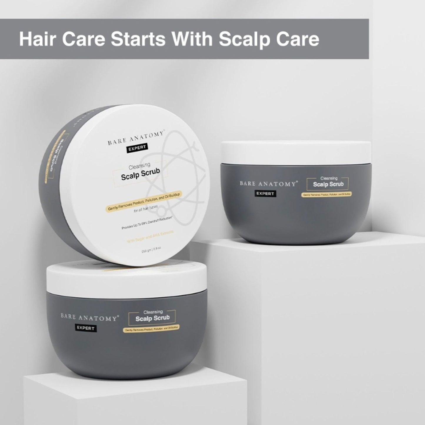 Bare Anatomy Scalp Scrub with Natural AHAs, Coconut & Sugar Get Up To 99% Dandruff Reduction