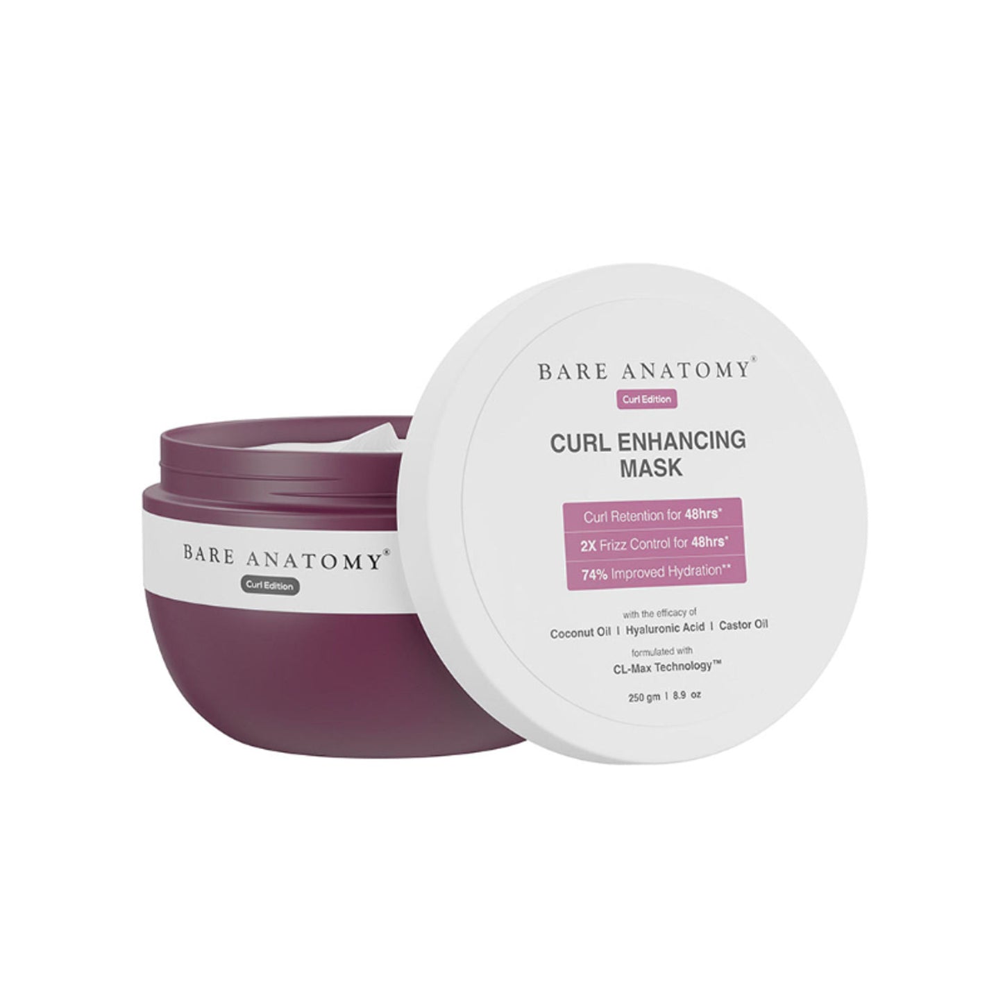 Bare Anatomy Curl Enhancing Hair Mask Coconut Oil & Castor Oil Hair Mask for Dry & Frizzy Hair