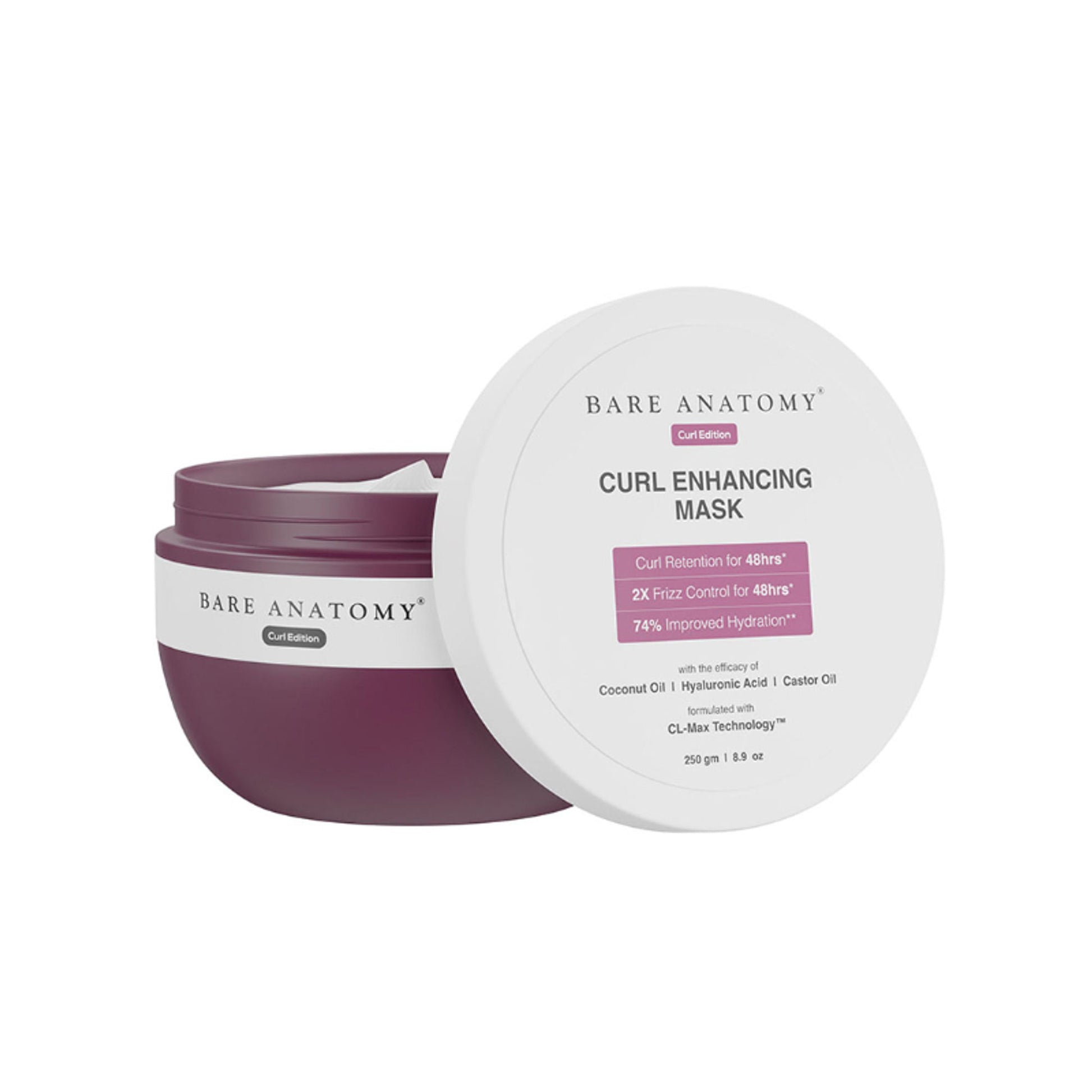Bare Anatomy Curl Enhancing Hair Mask Coconut Oil & Castor Oil Hair Mask for Dry & Frizzy Hair