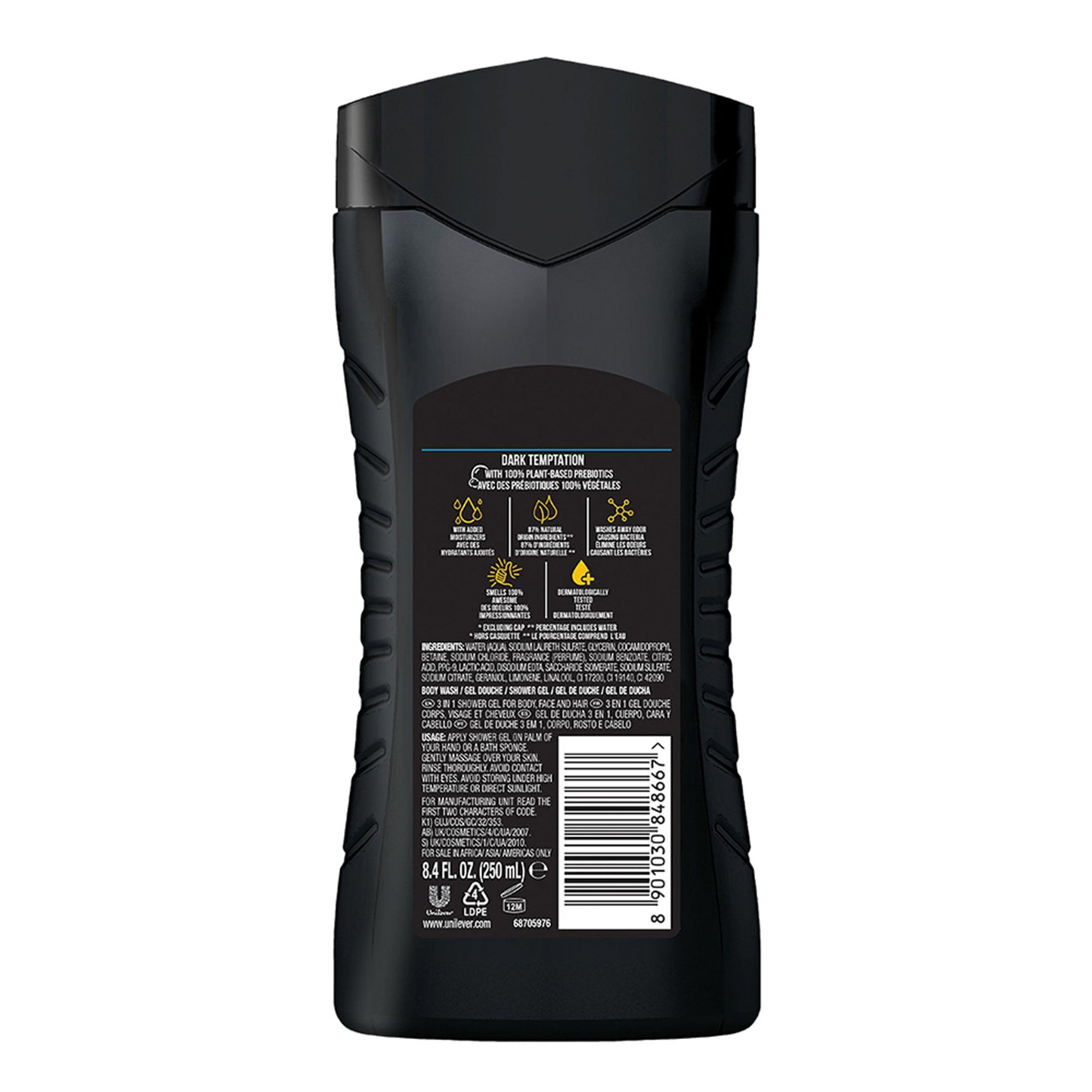 Axe Dark Temptation 3 In 1 Body, Face & Hair Wash For Men