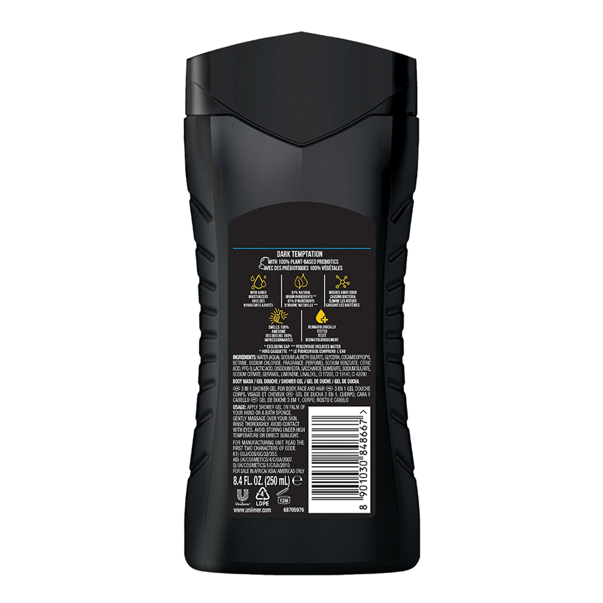 Axe Dark Temptation 3 In 1 Body, Face & Hair Wash For Men
