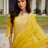 Dhiyona IE Women Ethnic Motifs Embroidered Regular Kurta with Trousers & With Dupatta