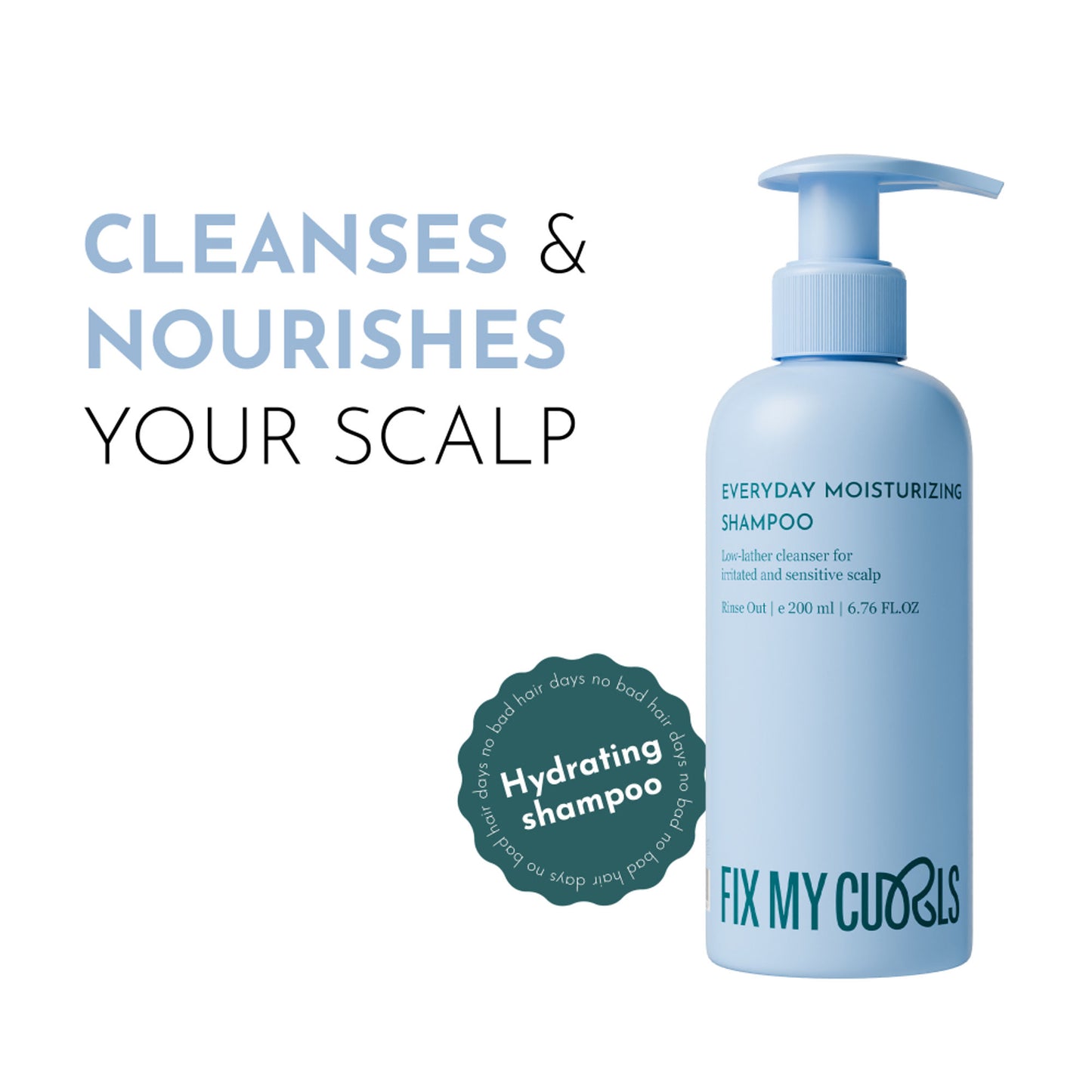Fix My Curls Everyday Moisturizing Shampoo For Curly And Wavy Hair