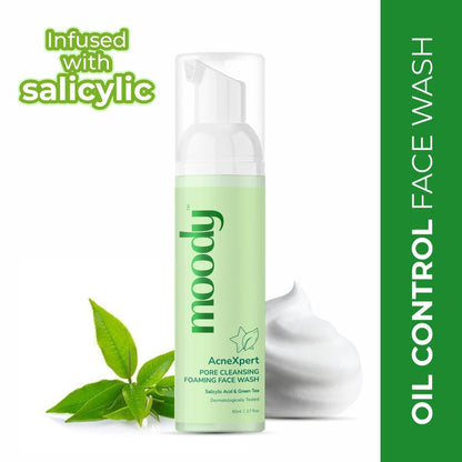 Moody Acnexpert Foaming Face Wash with Salicyclic Acid & Niacinamide For Oily & Acne Prone Skin