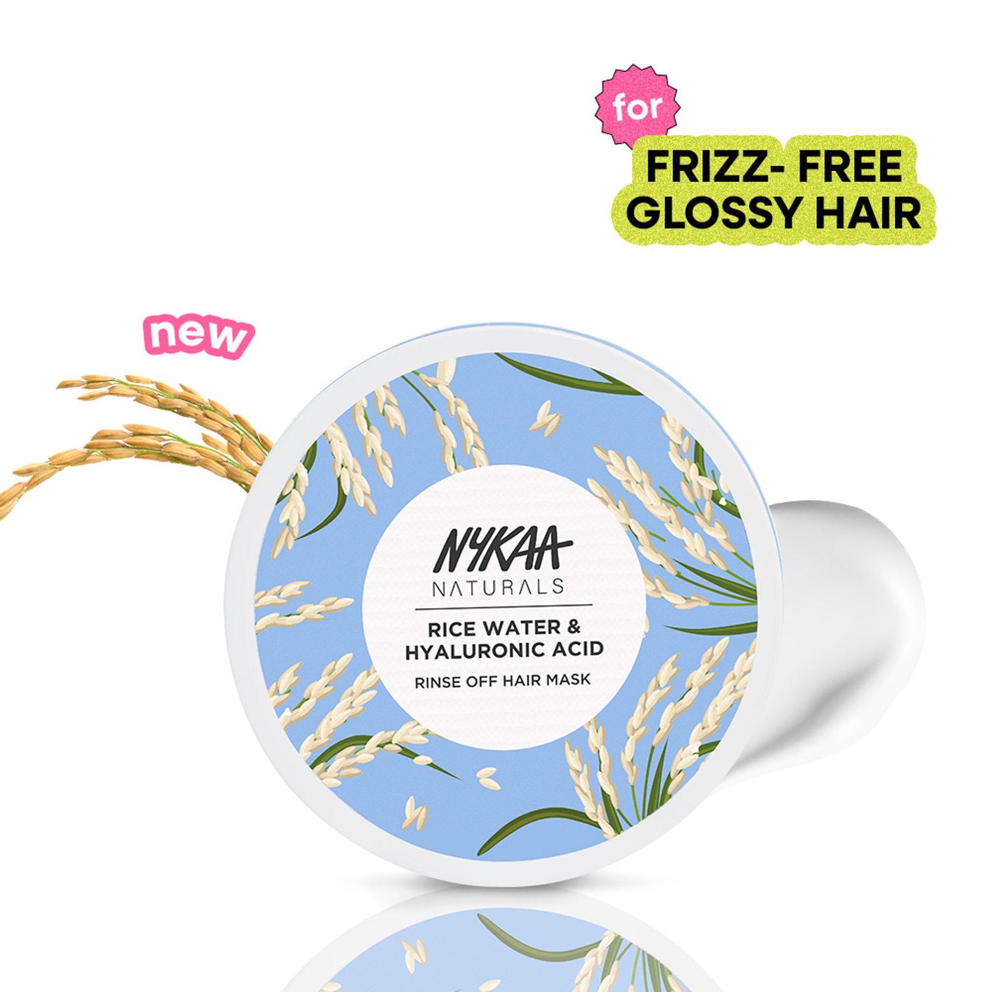 Nykaa Naturals Rice Water & Hyaluronic Acid Hair Mask for Frizz Control & Smooth, Shiny Hair - Rice Water And Hyaluronic Acid