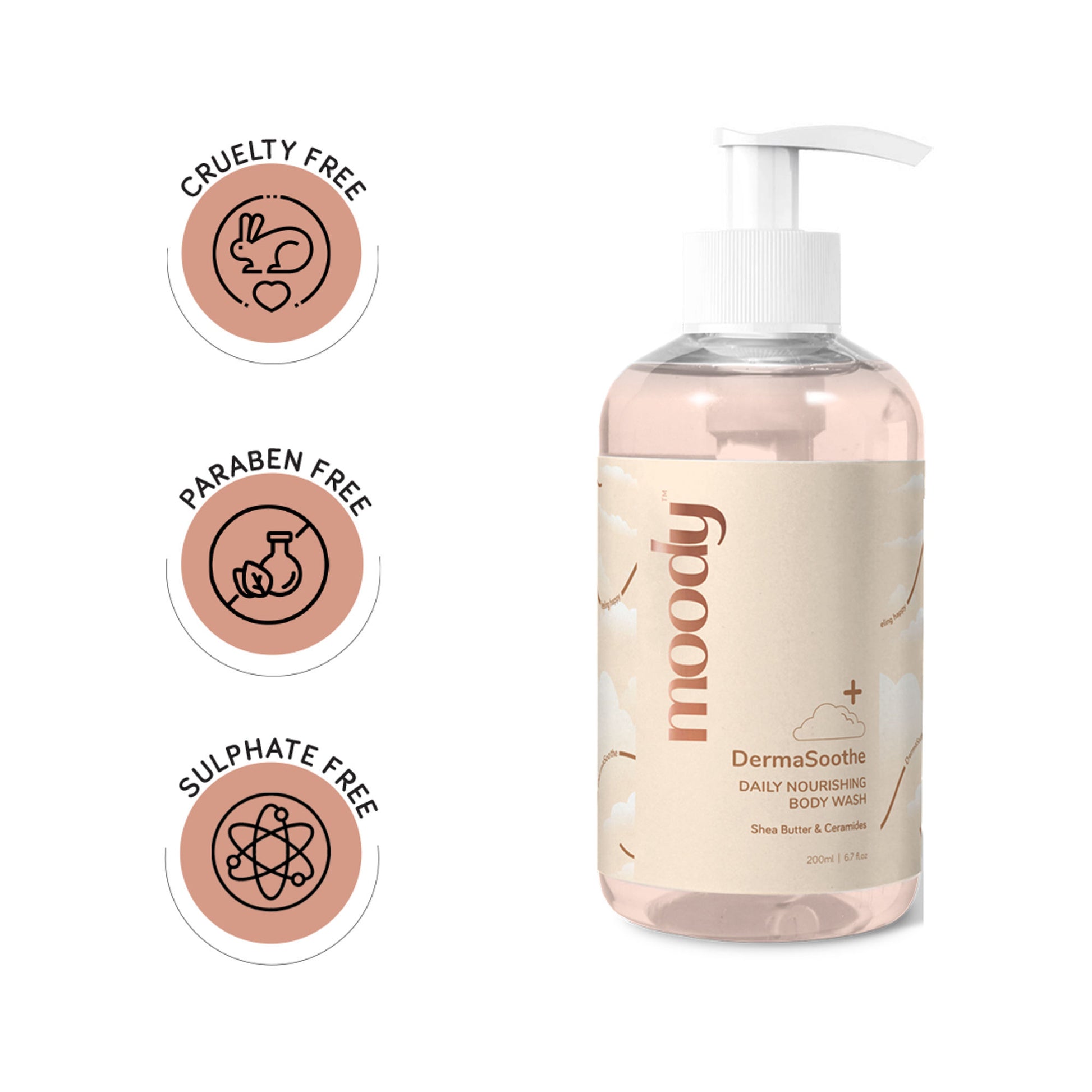 Moody DermaSoothe Softening Body Wash with Ceramides & Rice