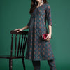 Dhiyona IE Ethnic Motifs Printed Pure Cotton Kurta with Trousers