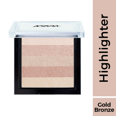 Nykaa Cosmetics Glow Goals! Shimmer Brick Highlighter Palette - Good Old Gold