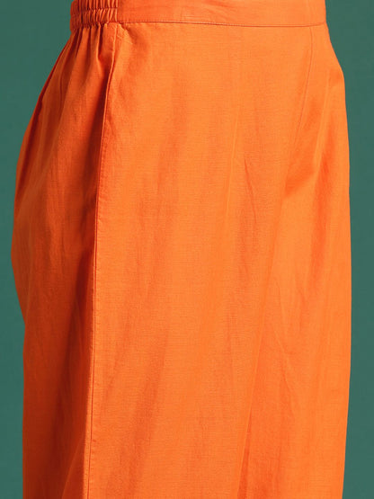Indyancart IE Women Bandhani Printed Regular Sequinned Pure Cotton Kurta with Palazzos & With Dupatta