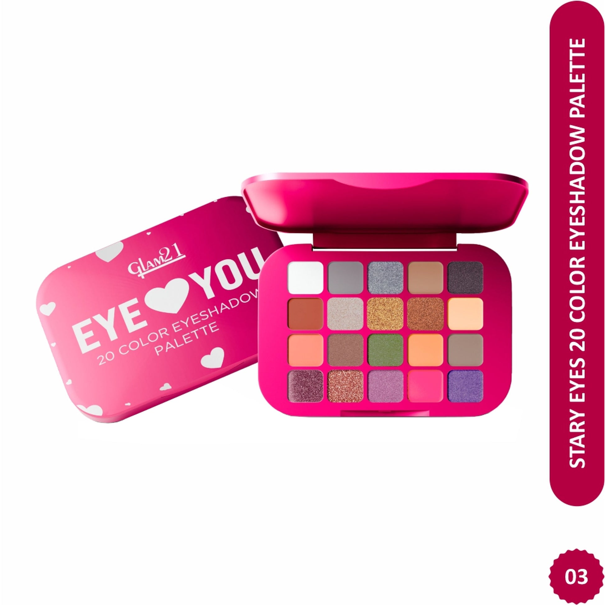 GLAM21 20 Color Eyeshadow Palette - Eye Love You