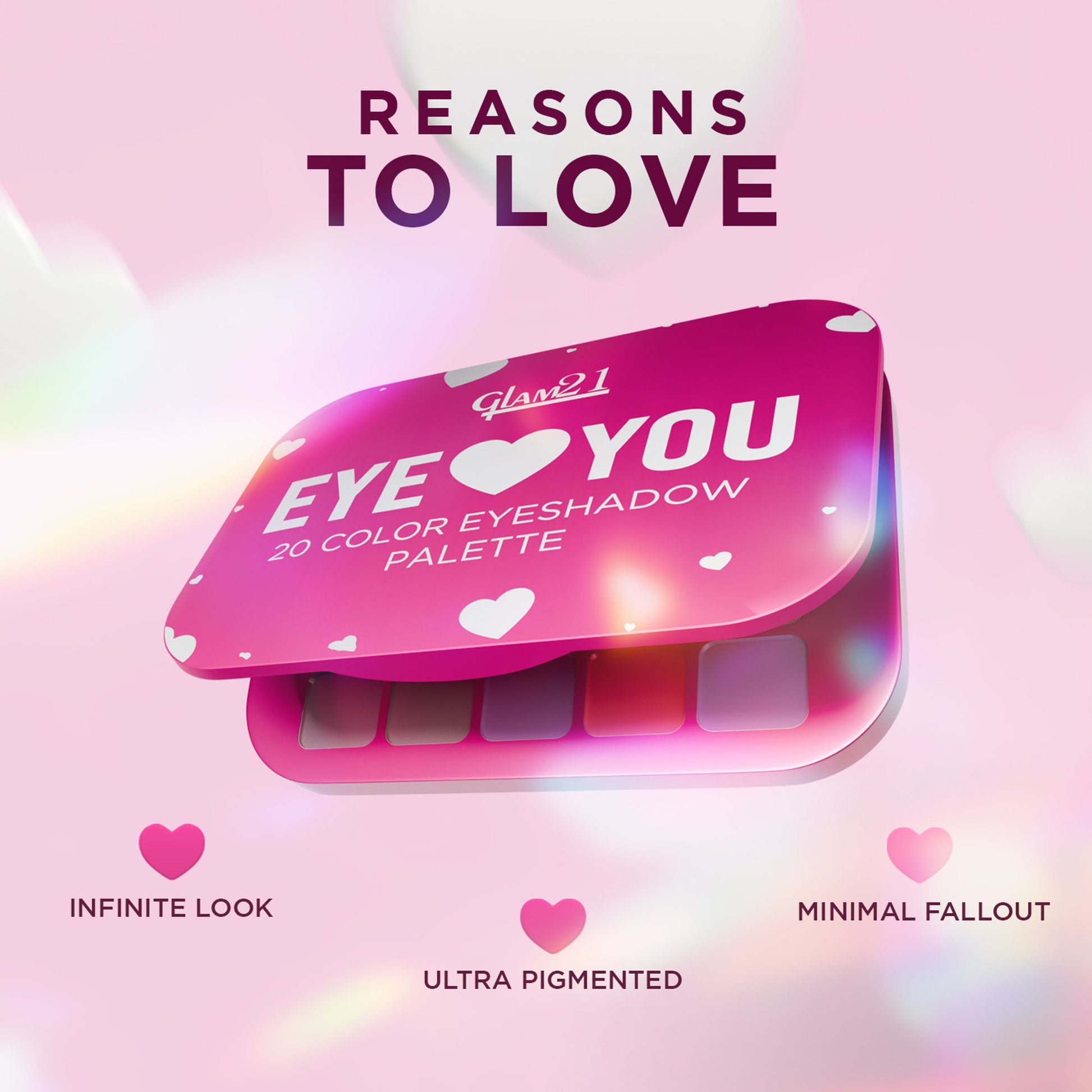 GLAM21 20 Color Eyeshadow Palette - Eye Love You