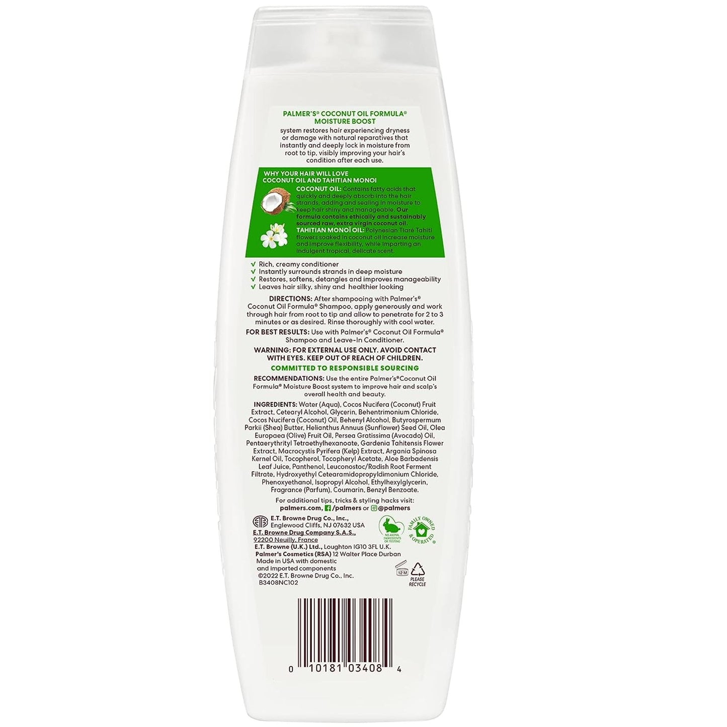 Palmer's Coconut Oil Conditioner For Moisture Boost Of Dry, Damaged & Colour Treated Hair