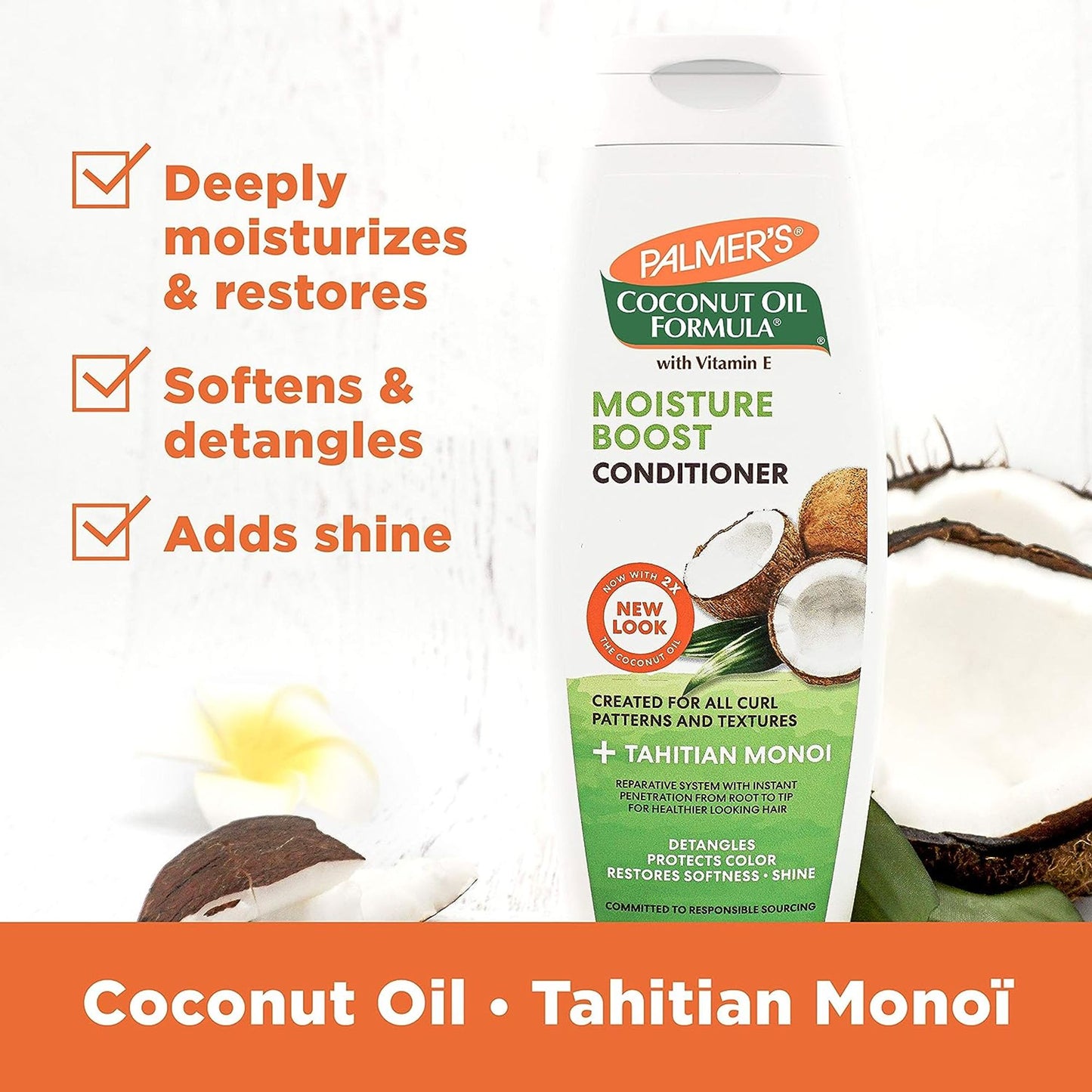 Palmer's Coconut Oil Conditioner For Moisture Boost Of Dry, Damaged & Colour Treated Hair