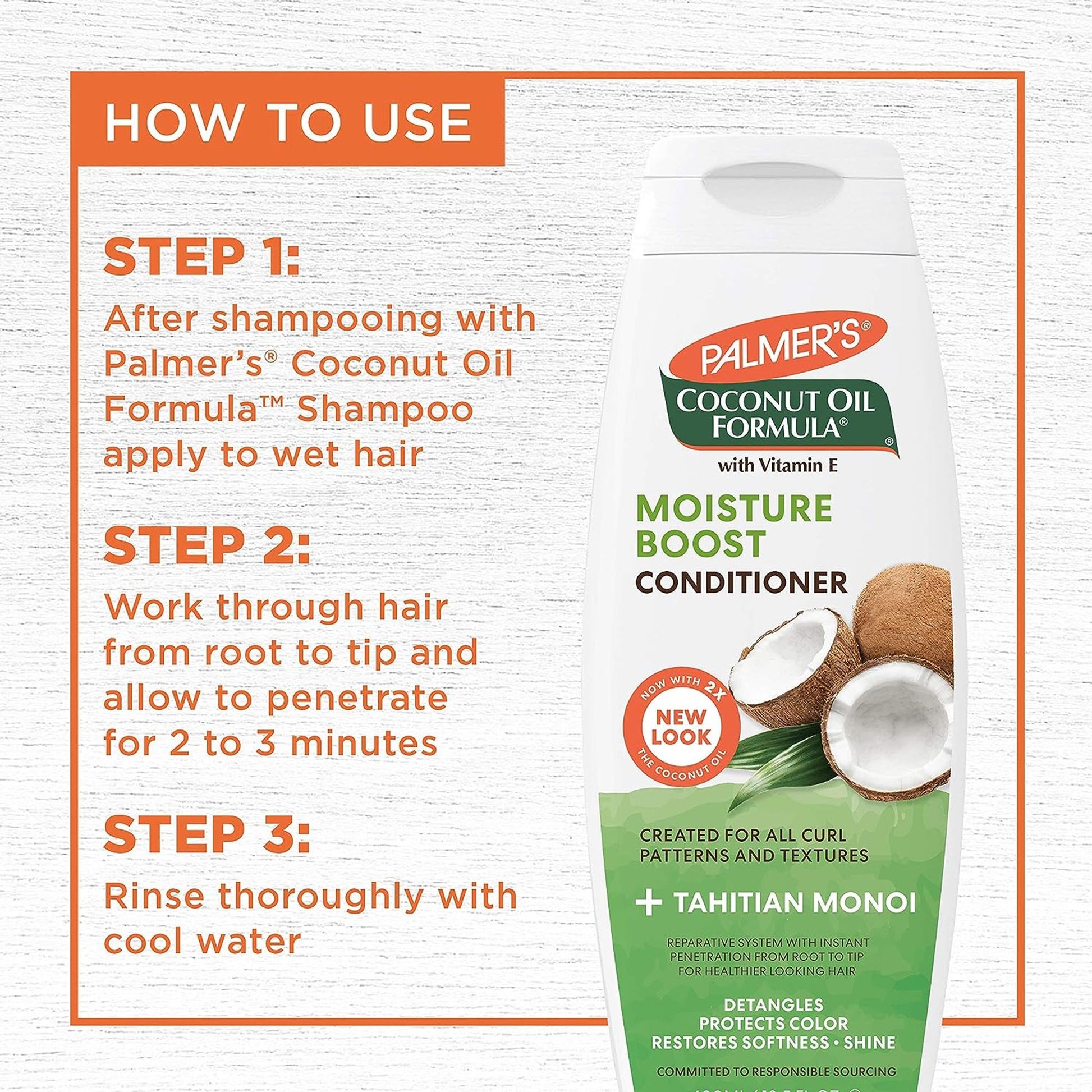 Palmer's Coconut Oil Conditioner For Moisture Boost Of Dry, Damaged & Colour Treated Hair