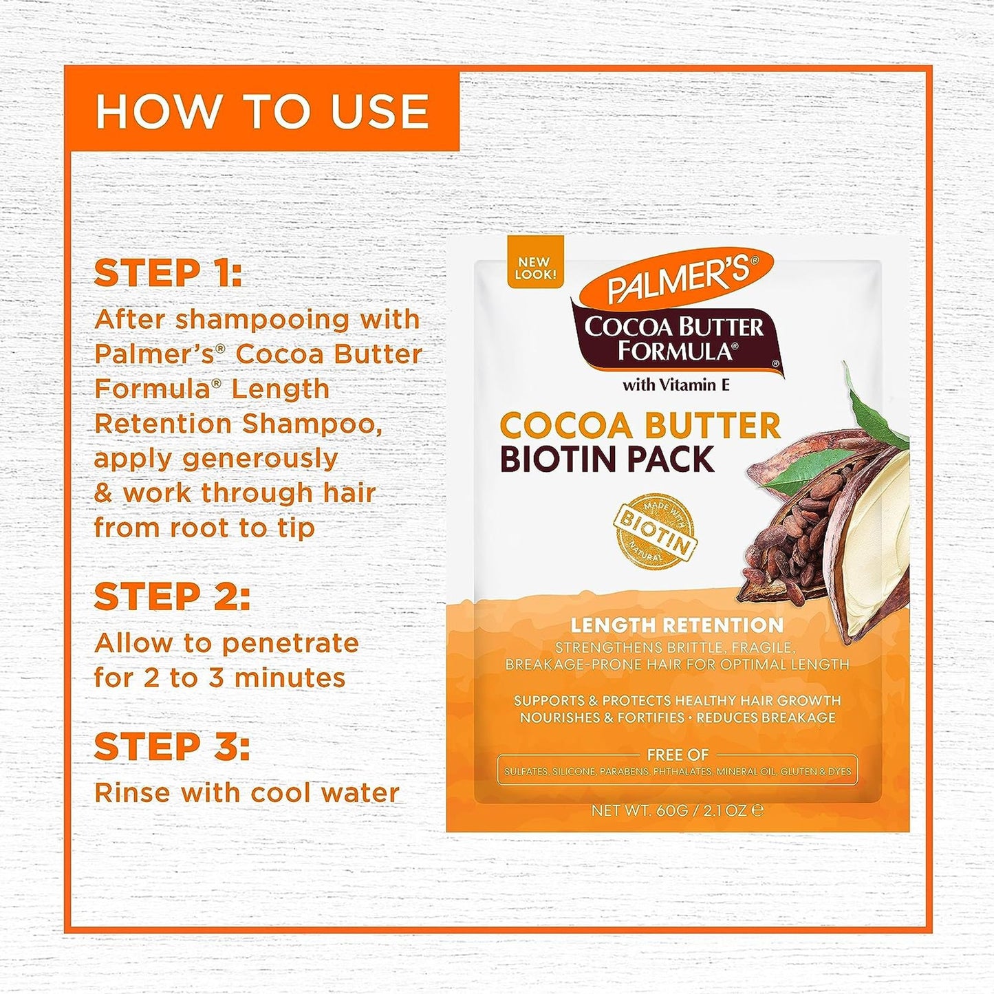 Palmer's Cocoa Butter & Biotin Conditioner Pack for Hair Length Retention, Strengthening