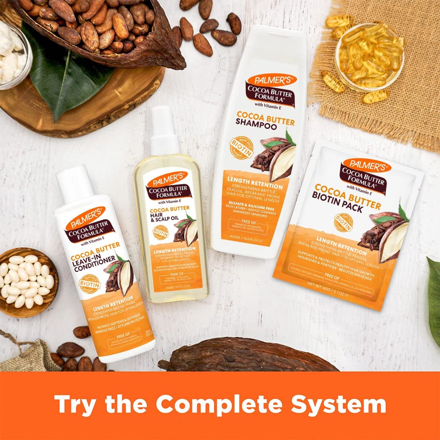 Palmer's Cocoa Butter & Biotin Leave-in Conditioner for Hair Length Retention, Strengthening & Shine