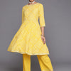 Indyancart IE Bandhani Printed Gotta Patti A-line Kurta with Palazzo Set