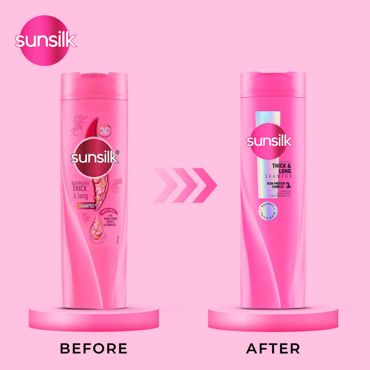 Sunsilk Lusciously Thick & Long Shampoo with Keratin Yoghurt Protein & Macademia Oil Paraben-Free