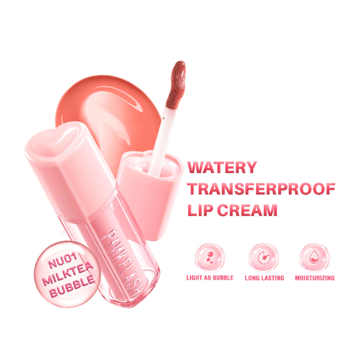 PINKFLASH Watery Transferproof Lip Tint - Nu01 Milktea Bubble