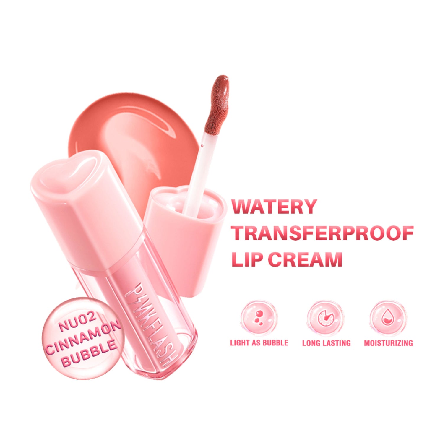 PINKFLASH Watery Transferproof Lip Tint - Nu02 Cinnamon Bubble