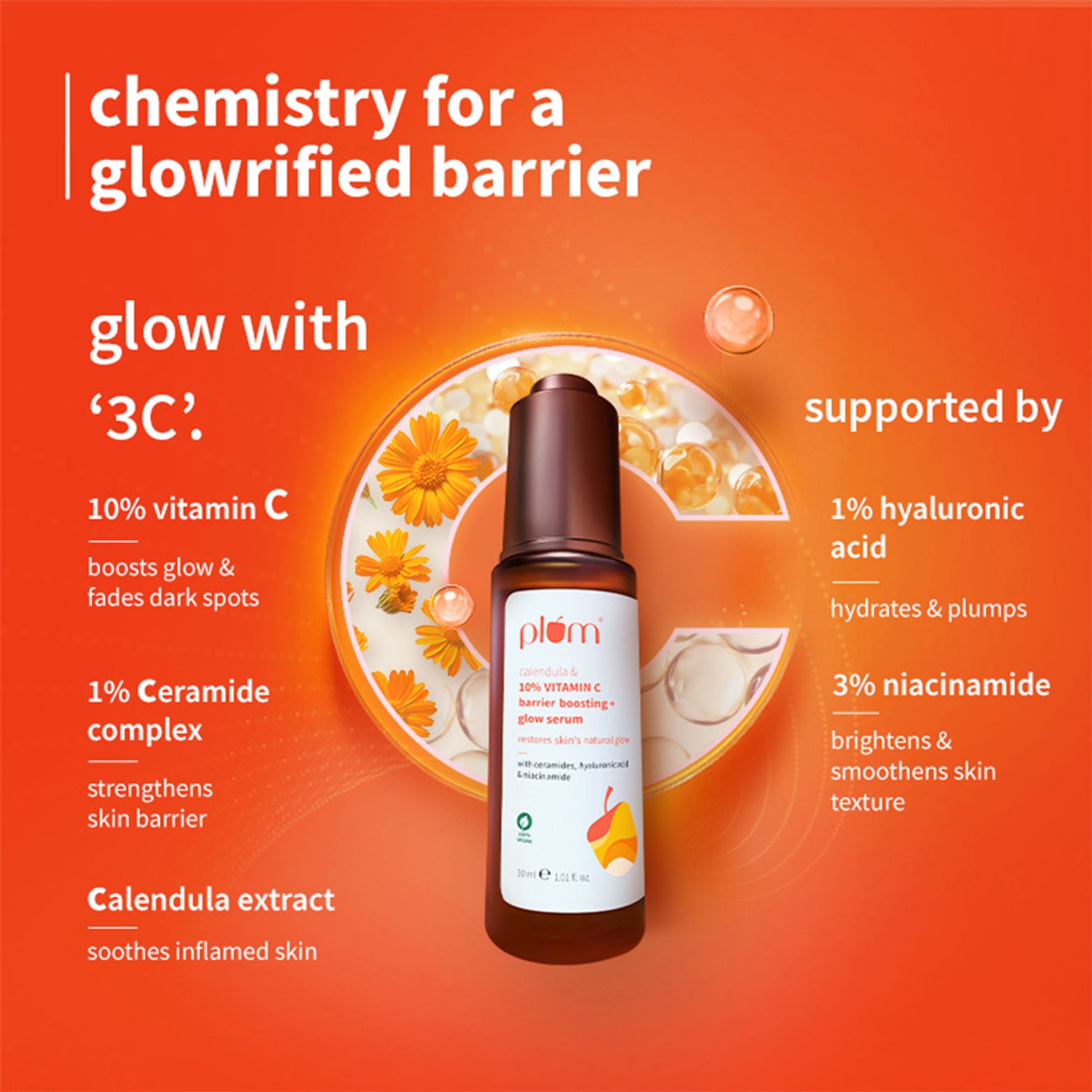 Plum Calendula & 10% Vitamin C Barrier Boosting + Glow Serum