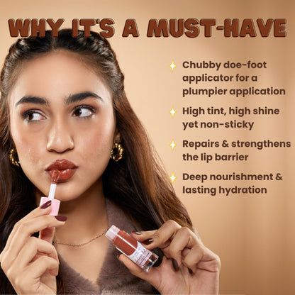 The Skin Diet Company Lip Barrier Tint To Hydrate & Plump Dry, Pigmented Lips - Fall Brown