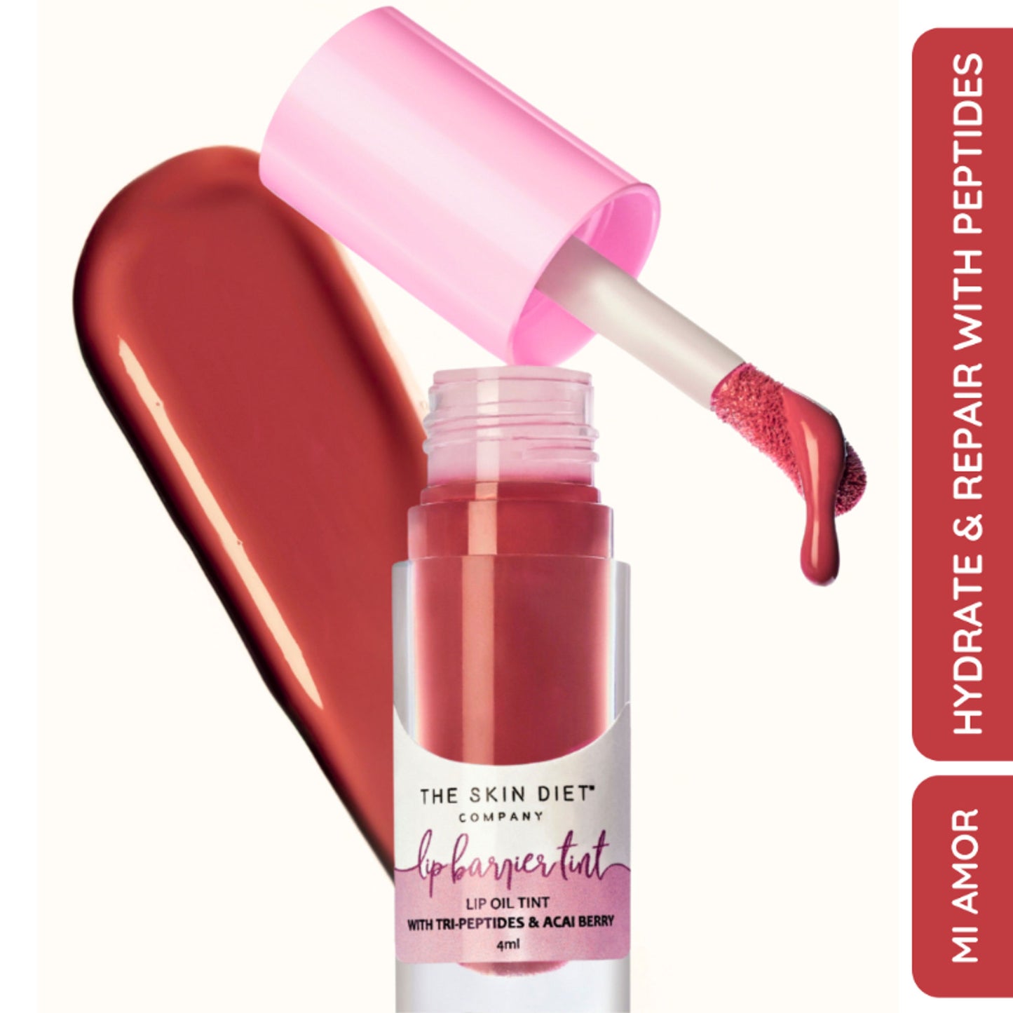 The Skin Diet Company Lip Barrier Tint To Hydrate & Plump Dry, Pigmented Lips - Mi Amor