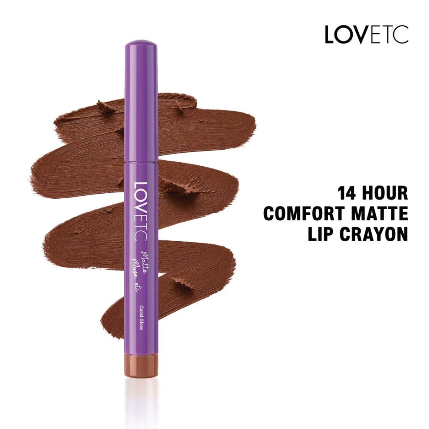 LOVETC Matte Muse Etc Smudge-Proof Crayon Lipstick - Coral Glow