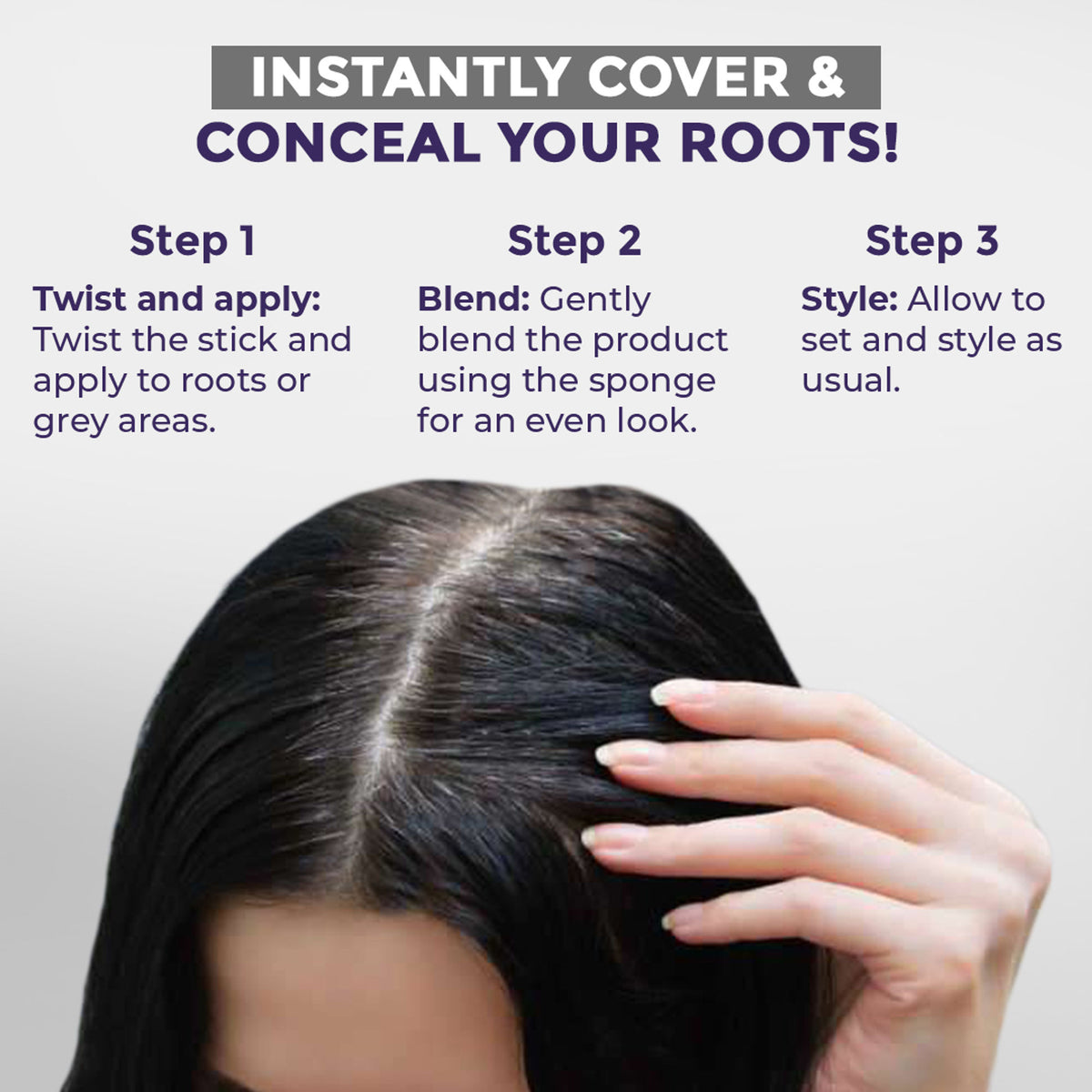Sanfe Instant Hairline Powder Stick, Root Concealer For Gray Roots, Hair Colour Touch Up For Unisex