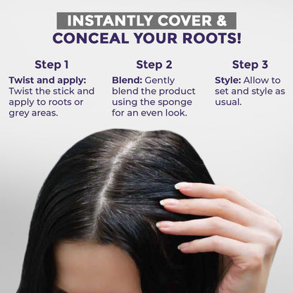 Sanfe Instant Hairline Powder Stick, Root Concealer For Gray Roots, Hair Colour Touch Up For Unisex