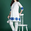 Dhiyona IE Printed PleatedPure Cotton Kurta with Trousers
