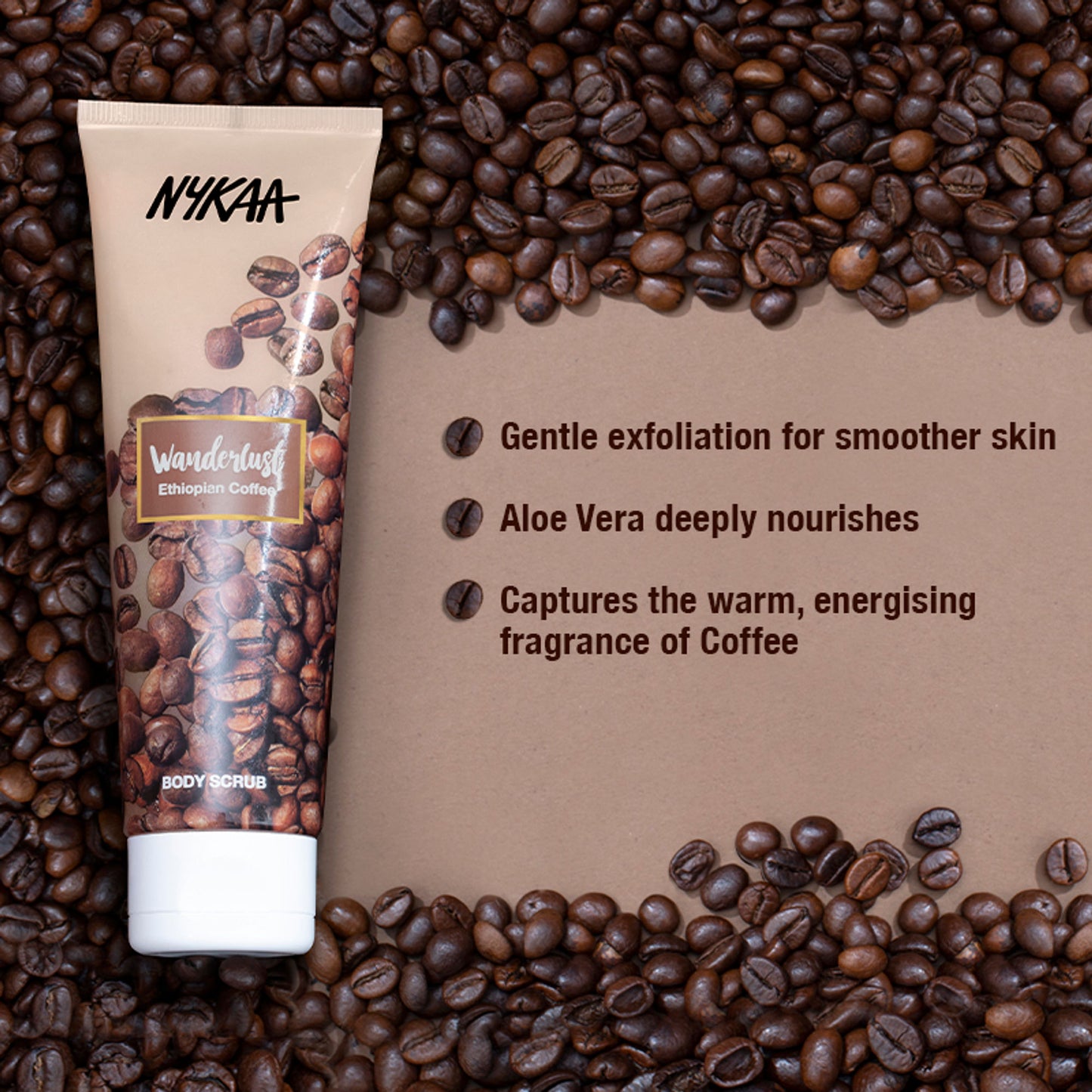 Nykaa Wanderlust Exfoliating Body Scrub - Ethiopian Coffee