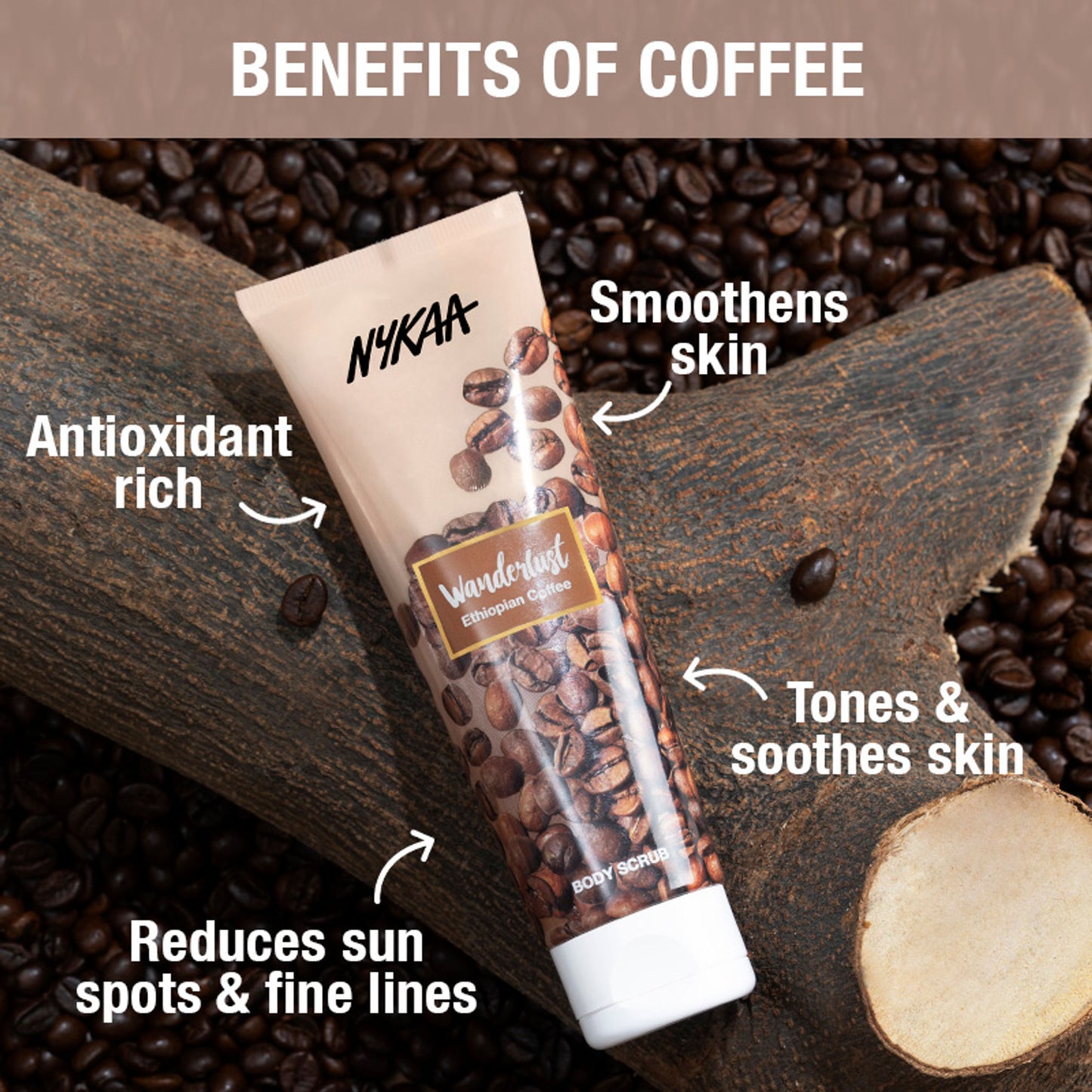 Nykaa Wanderlust Exfoliating Body Scrub - Ethiopian Coffee