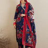 Indyancart IE Floral Printed Angrakha Mirror Work Cotton Straight Kurta & Trousers & Dupatta