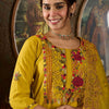 Dhiyona IE Floral Embroidered Thread Work Straight Kurta With Trousers And Dupatta