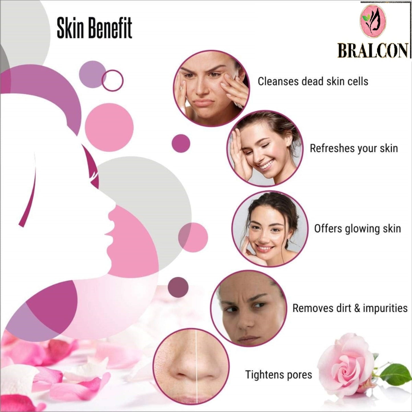 BRALCON Organic Rose Petal Powder