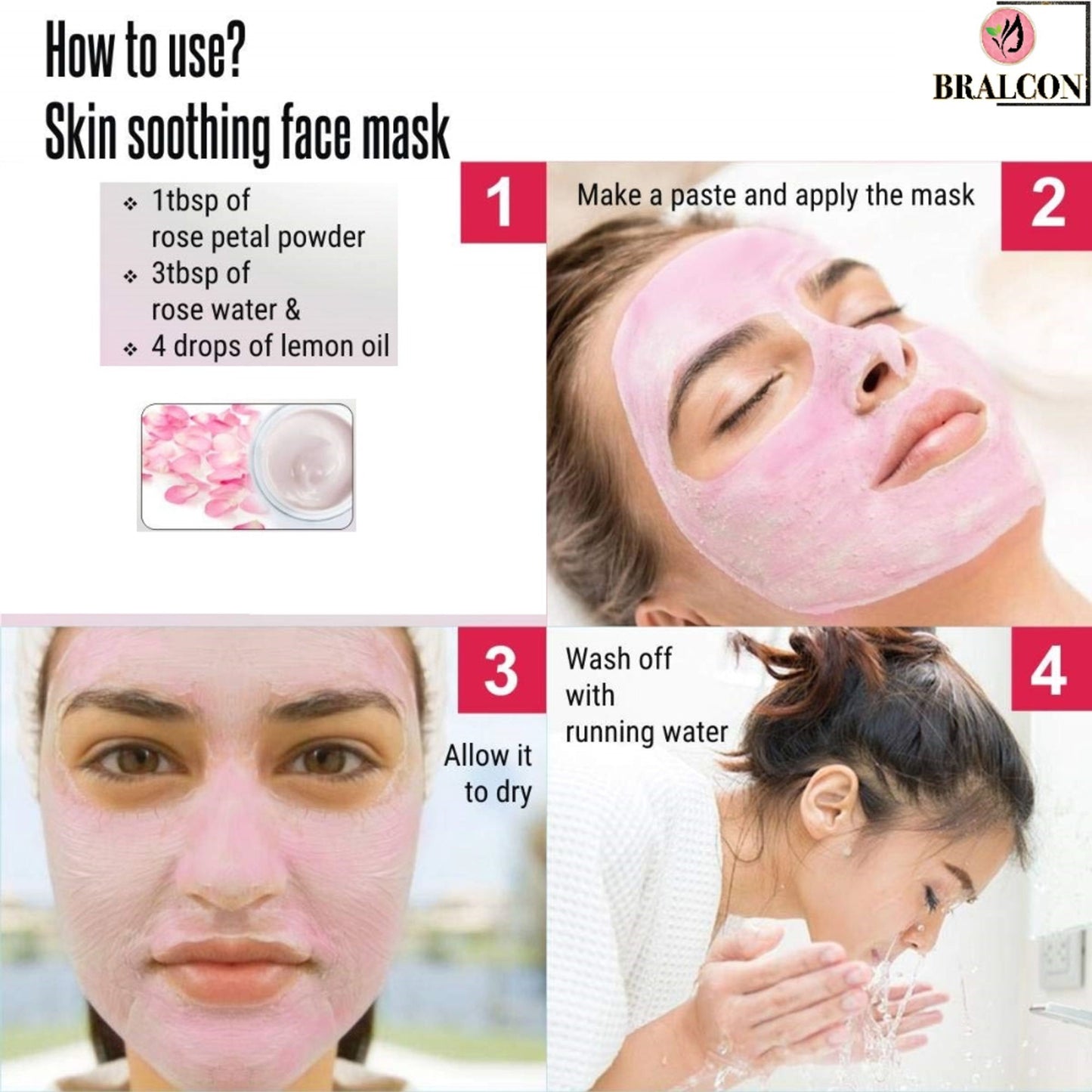 BRALCON Organic Rose Petal Powder