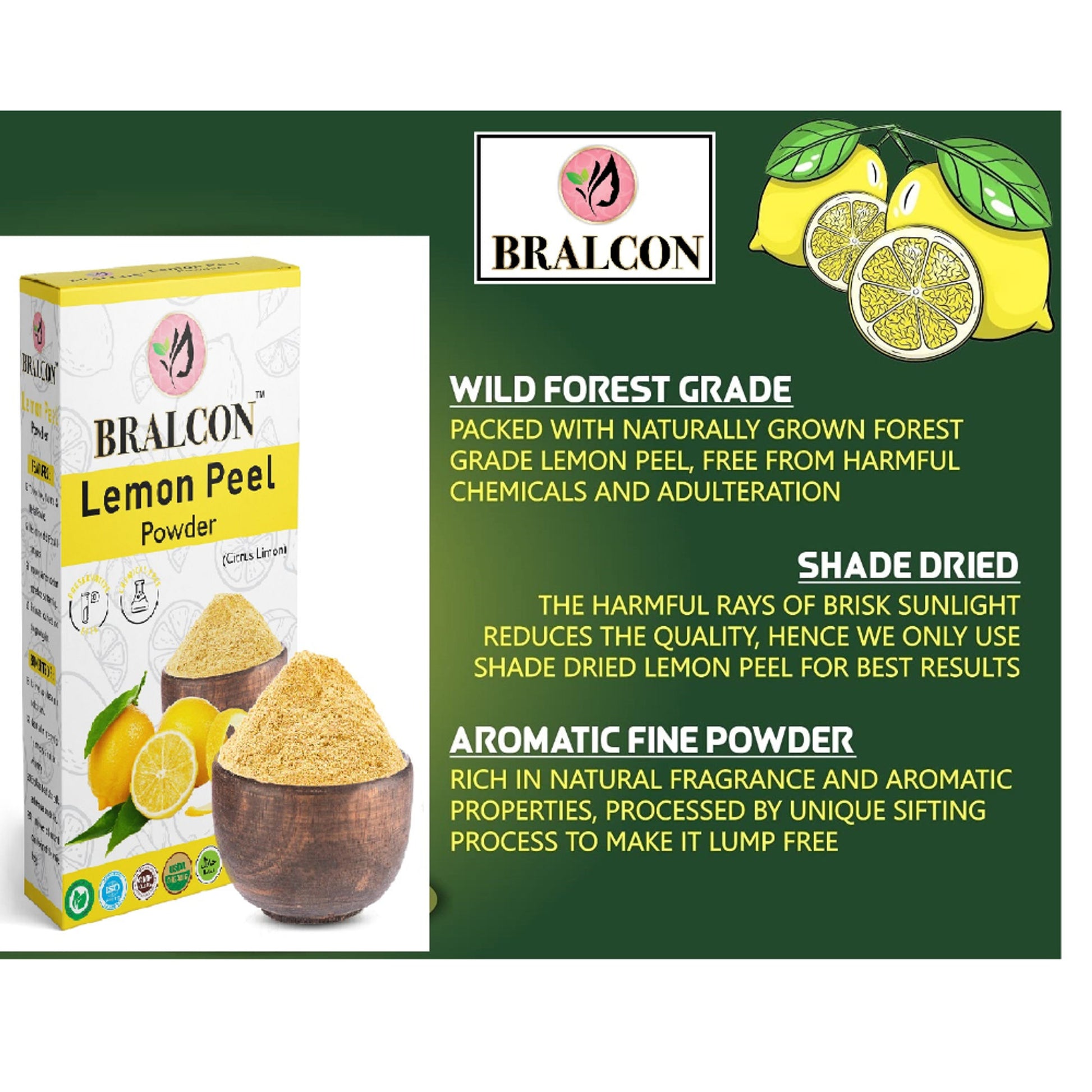 BRALCON Organic Lemon Peel Powder
