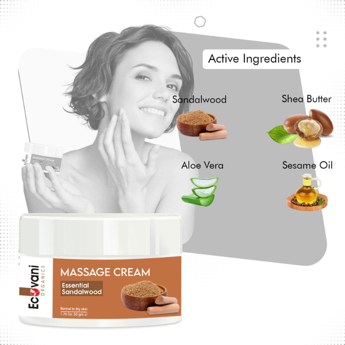 ECOVANI Essential Sandalwood Massage Cream