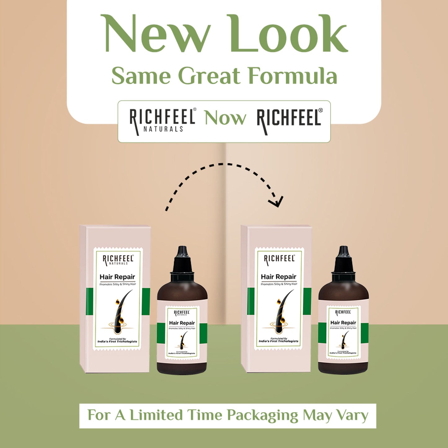 Richfeel Hair Repair Serum - Frizz-Free, Smooth & Glossy Hair for All Types , Argan Oil & Vitamin E