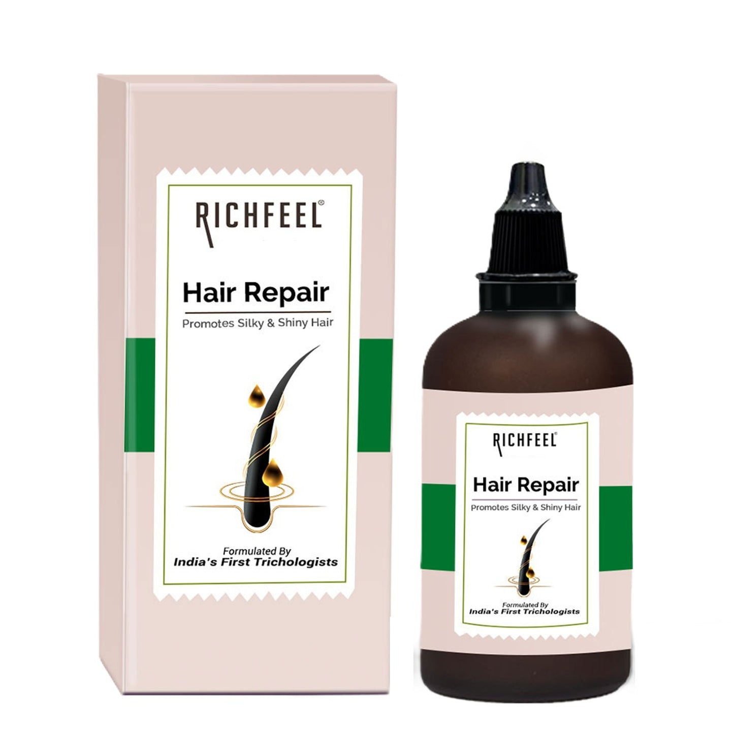 Richfeel Hair Repair Serum - Frizz-Free, Smooth & Glossy Hair for All Types , Argan Oil & Vitamin E