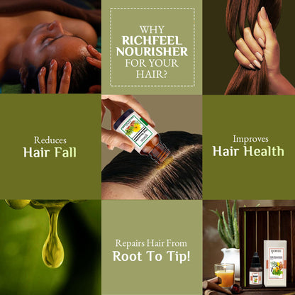 Richfeel Hair Nourisher Oil - Hair Fall Control & Growth Treatment, Trichologist-Developed Formula