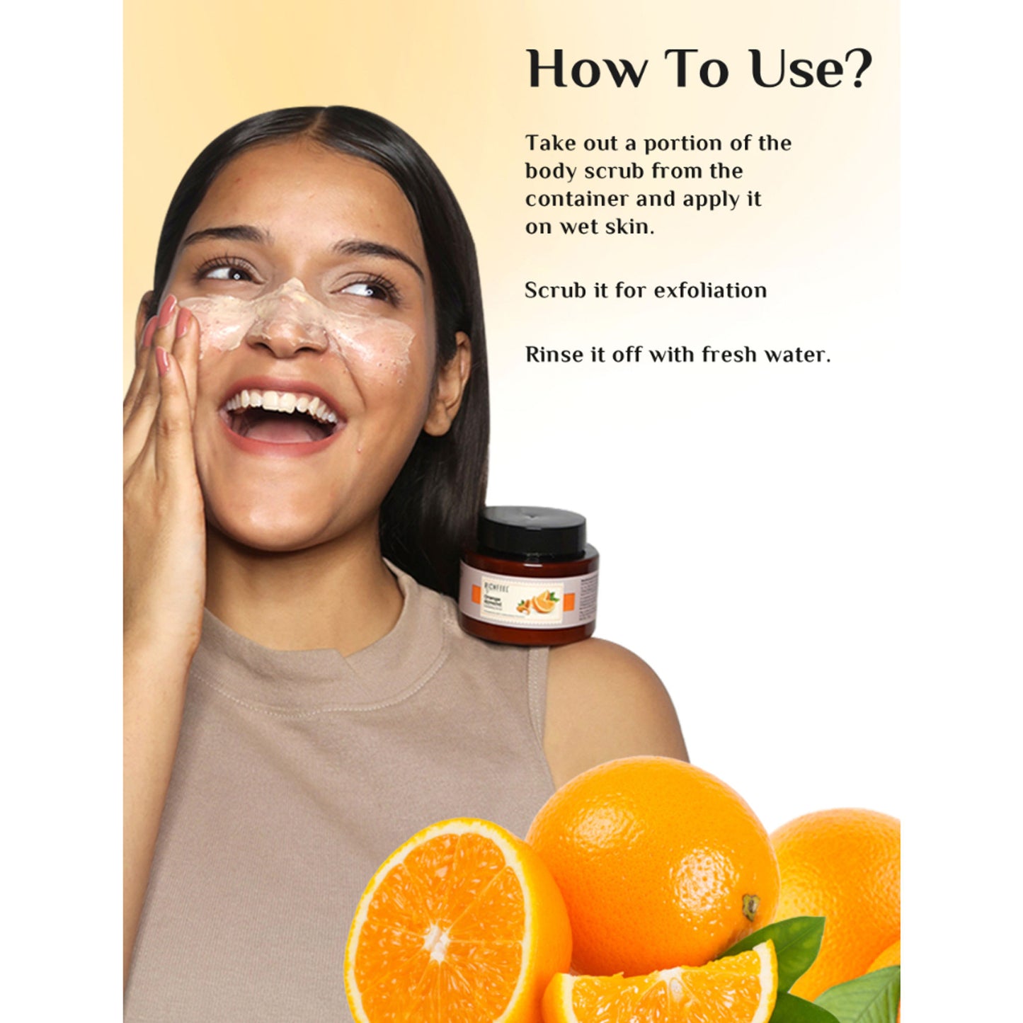 Richfeel Orange Almond Scrub - Brightening, Revitalizing, Gentle Exfoliation for All Skin Type