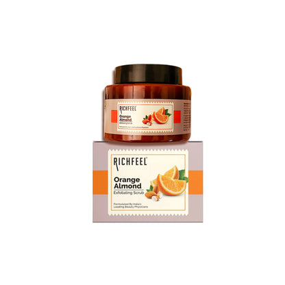 Richfeel Orange Almond Scrub - Brightening, Revitalizing, Gentle Exfoliation for All Skin Type