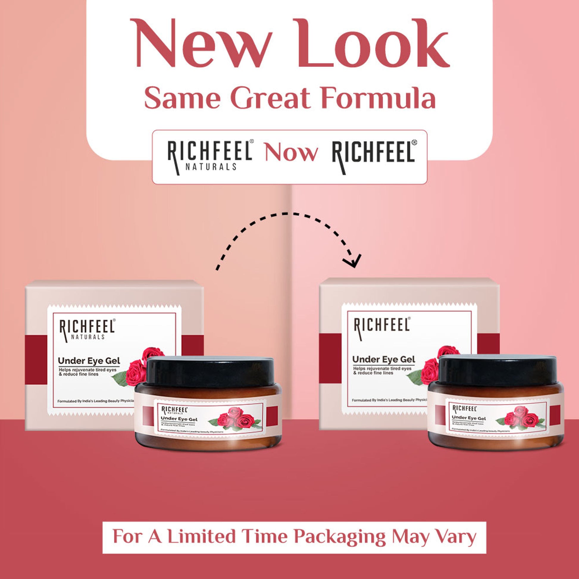 Richfeel Under Eye Gel for Dark Circles, Puffy Eyes, Wrinkles & Fine Lines Removal for Women & Men