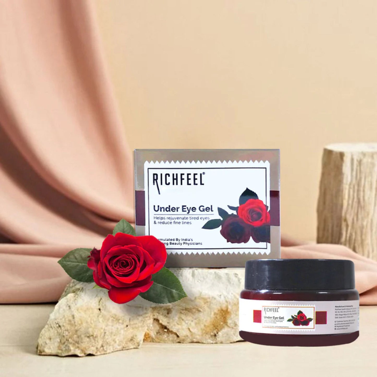 Richfeel Under Eye Gel for Dark Circles, Puffy Eyes, Wrinkles & Fine Lines Removal for Women & Men