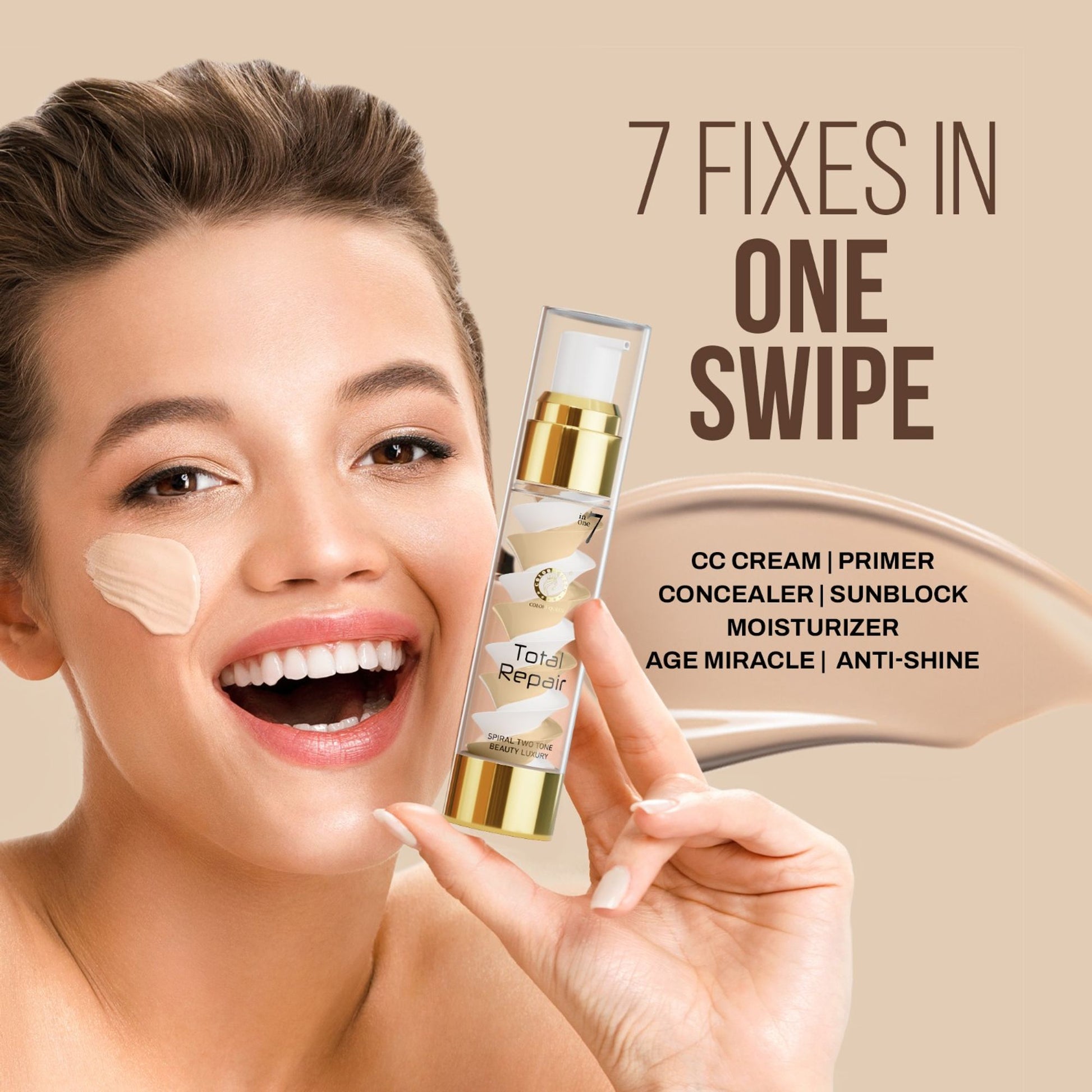 Colors Queen 7 In 1 Total Repair Foundation - 01 Ivory