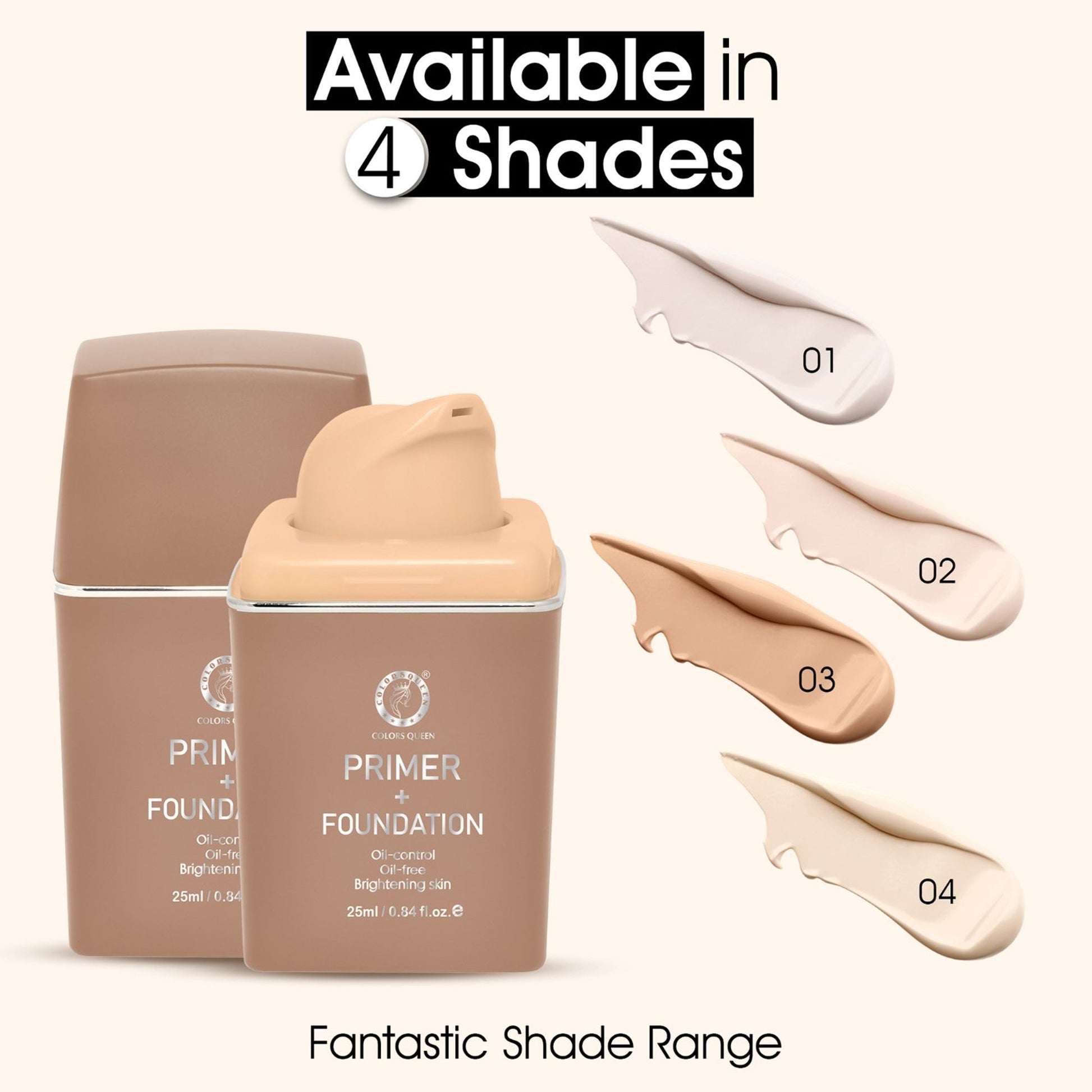 Colors Queen Primer + Foundation for Oil Control Brightening Skin - 01
