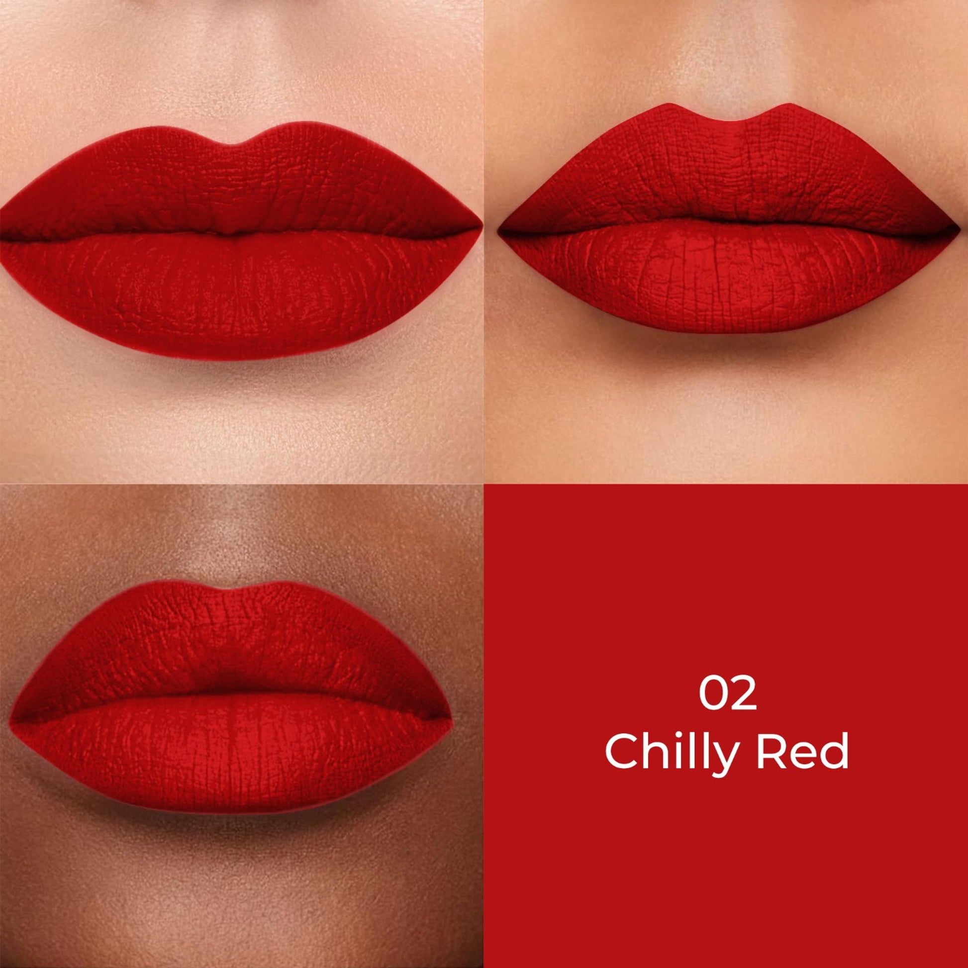 Colors Queen Color Stay Longlasting & Matte Lipstick Waterproof - 02 Chilli Red